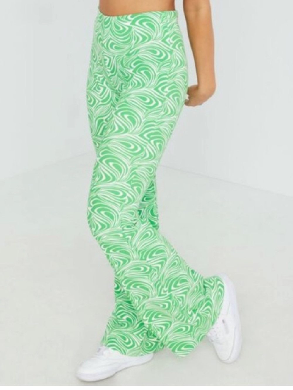 Garage Odessa Green Retro Swirl Flare Pants Size Medium Vintage-inspired 70’s - Picture 15 of 15